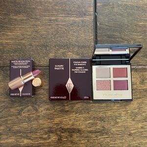 NIB Charlotte Tilbury Walk of No Shame Luxury Palette Eyeshadow Quad & Lipstick